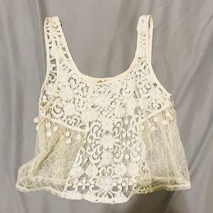 Hollister Bohemian Lace Tank Top/Beach Coverup
